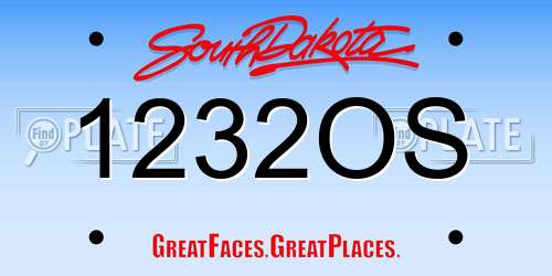 1232OS South Dakota License Plate