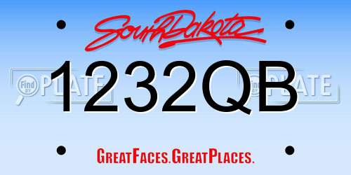 1232QB South Dakota License Plate