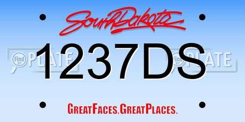 1237DS South Dakota License Plate