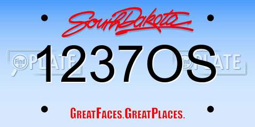 1237OS South Dakota License Plate