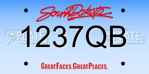 1237QB South Dakota License Plate