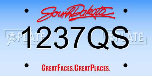 1237QS South Dakota License Plate