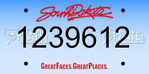 1239612 South Dakota License Plate