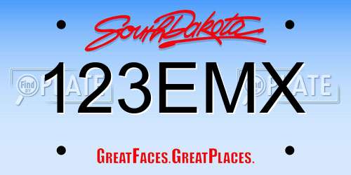 123EMX South Dakota License Plate