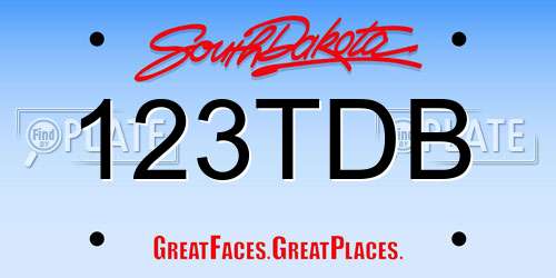 123TDB South Dakota License Plate