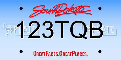 123TQB South Dakota License Plate