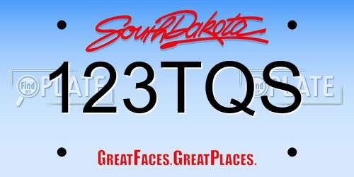 123TQS South Dakota License Plate
