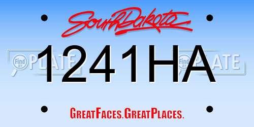 1241HA South Dakota License Plate