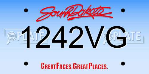 1242VG South Dakota License Plate