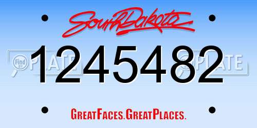 1245482 South Dakota License Plate