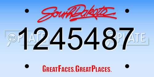 1245487 South Dakota License Plate