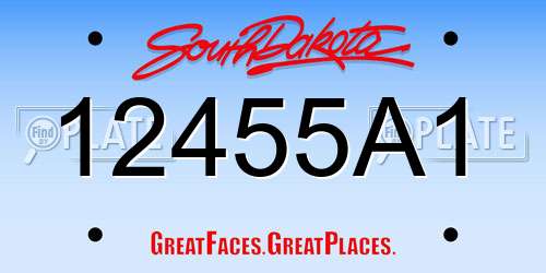 12455A1 South Dakota License Plate