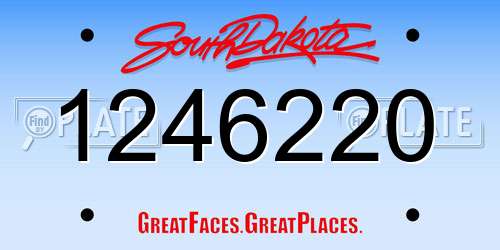 1246220 South Dakota License Plate