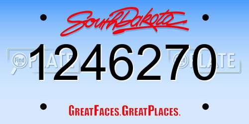 1246270 South Dakota License Plate
