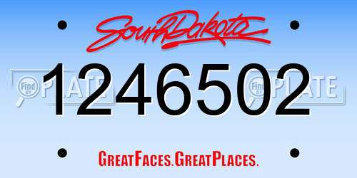 1246502 South Dakota License Plate