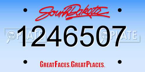 1246507 South Dakota License Plate