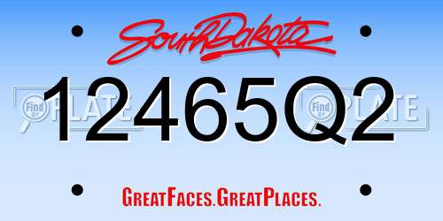 12465Q2 South Dakota License Plate