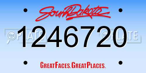 1246720 South Dakota License Plate
