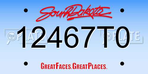 12467T0 South Dakota License Plate