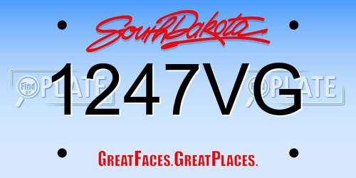 1247VG South Dakota License Plate