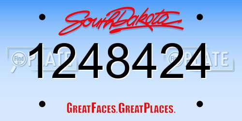 1248424 South Dakota License Plate