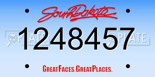 1248457 South Dakota License Plate
