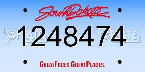 1248474 South Dakota License Plate