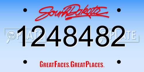 1248482 South Dakota License Plate