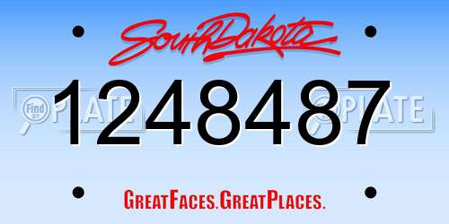 1248487 South Dakota License Plate