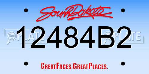 12484B2 South Dakota License Plate