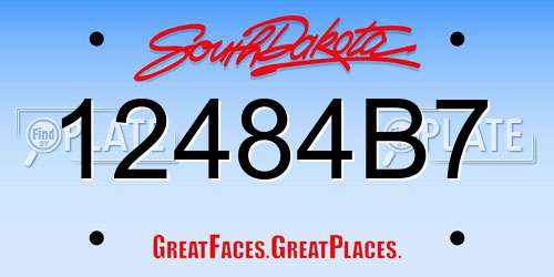 12484B7 South Dakota License Plate
