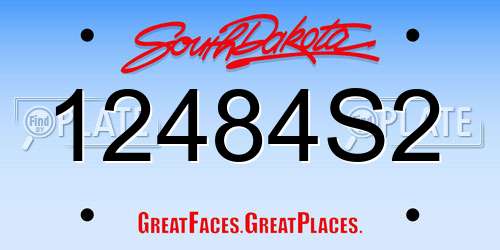 12484S2 South Dakota License Plate