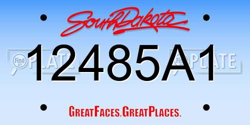 12485A1 South Dakota License Plate