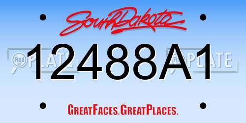 12488A1 South Dakota License Plate