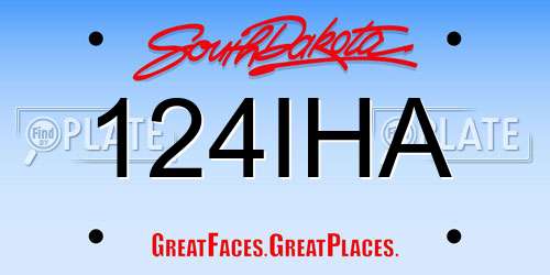 124IHA South Dakota License Plate