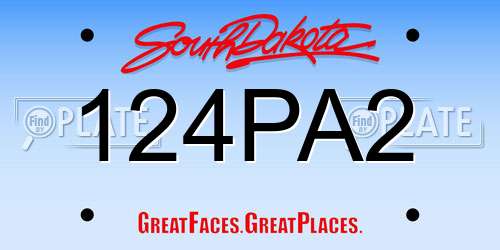 124PA2 South Dakota License Plate