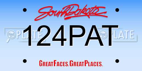 124PAT South Dakota License Plate