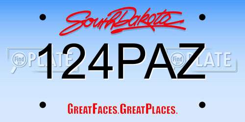 124PAZ South Dakota License Plate