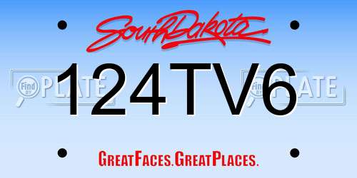 124TV6 South Dakota License Plate
