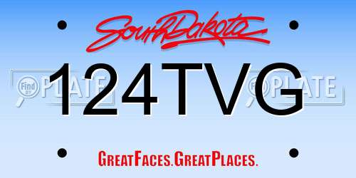 124TVG South Dakota License Plate