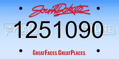 1251090 South Dakota License Plate