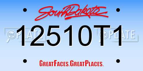 12510T1 South Dakota License Plate