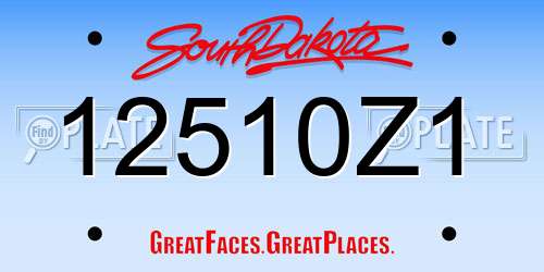 12510Z1 South Dakota License Plate