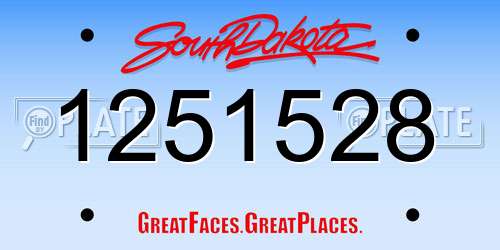1251528 South Dakota License Plate