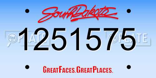 1251575 South Dakota License Plate