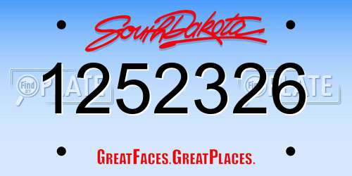 1252326 South Dakota License Plate