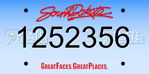 1252356 South Dakota License Plate