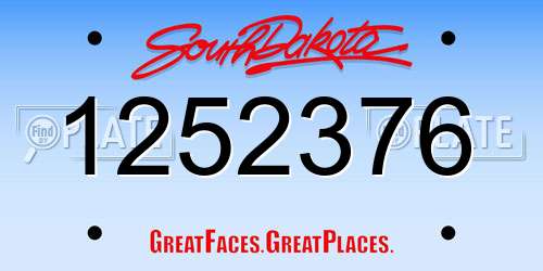 1252376 South Dakota License Plate