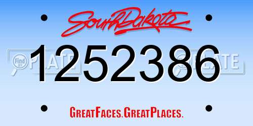 1252386 South Dakota License Plate