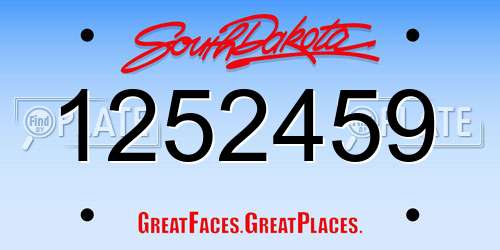 1252459 South Dakota License Plate
